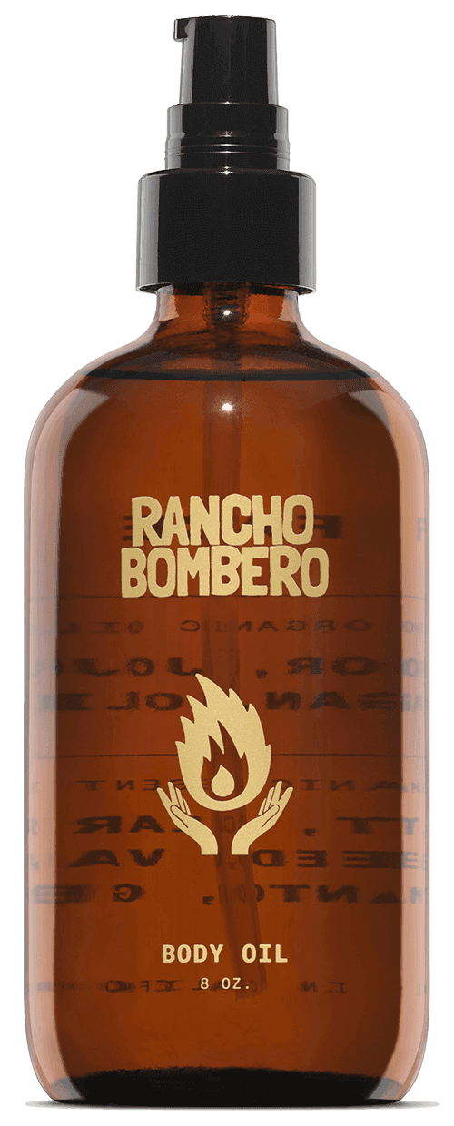 All-purpose cold-pressed body oil in amber bottle